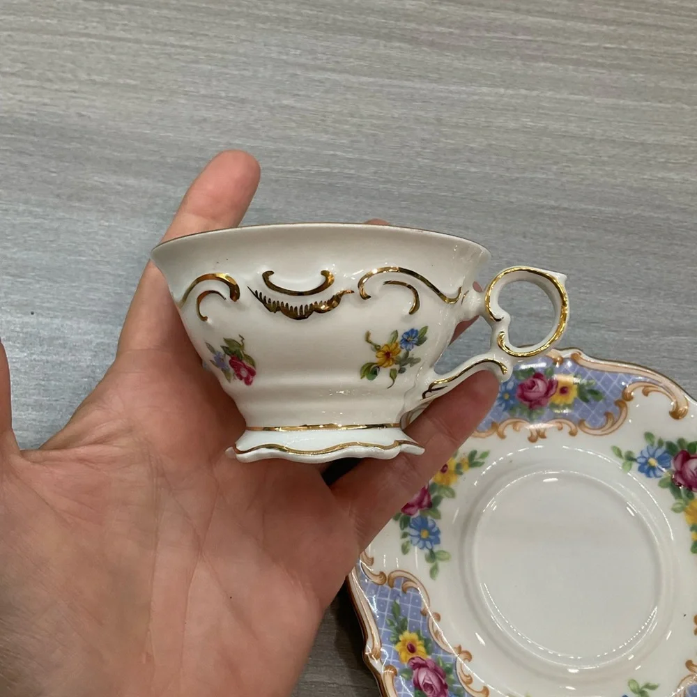 VINTAGE ~ SCHUMANN BAVARIA ~ GERMANY ~ U.S. ZONE ~ CHINA TEA CUP & SAUCER~1940's